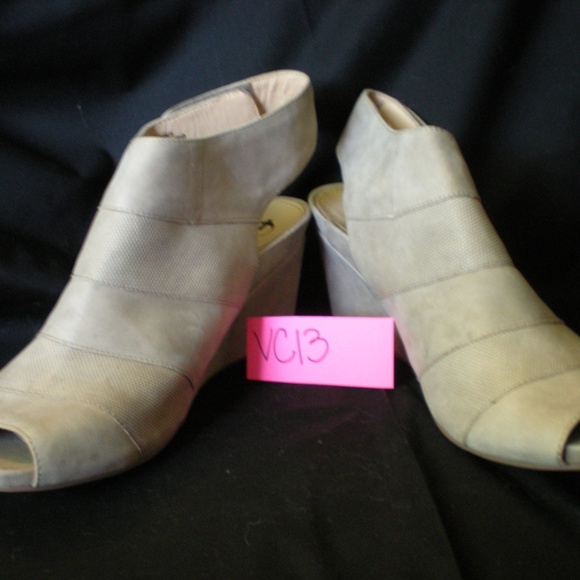 Earthies Womens Open Toe Slingbacks - Taupe Wedge - Picture 3 of 6